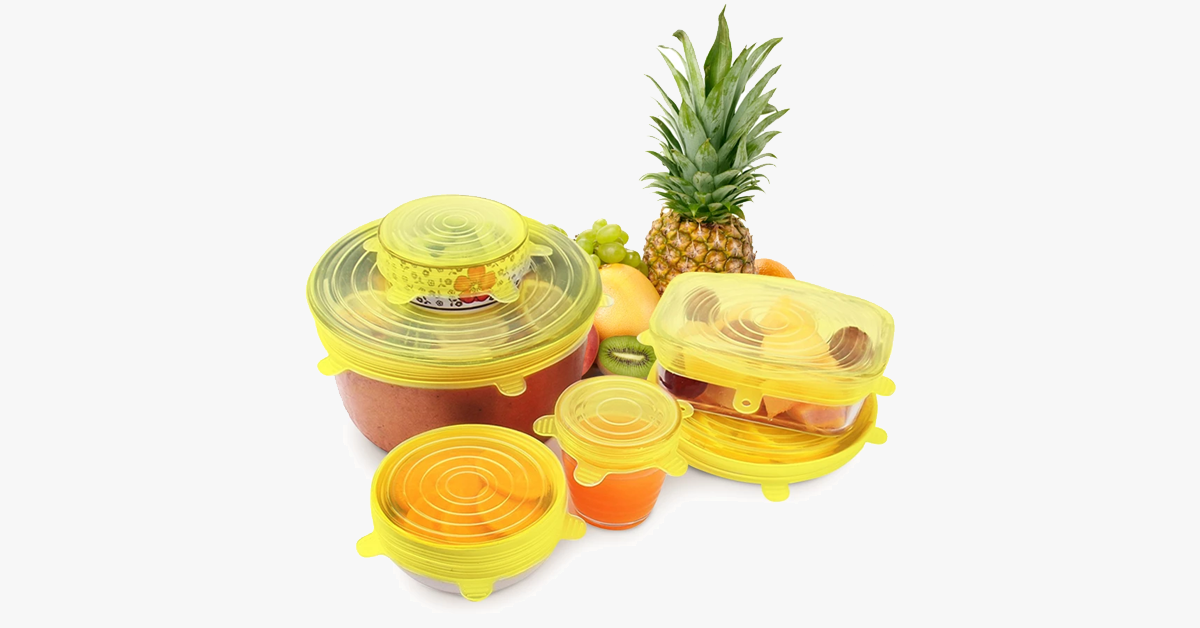 Reusable Food and Container Lids - 6pcs