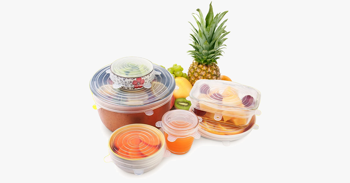 Reusable Food and Container Lids - 6pcs