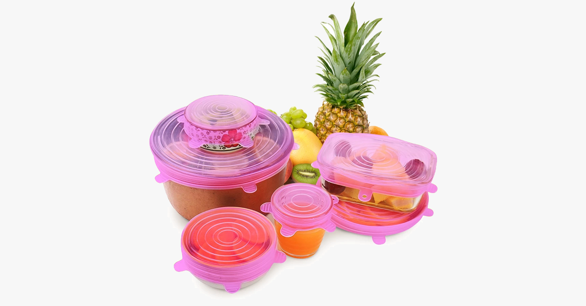 Reusable Food and Container Lids - 6pcs