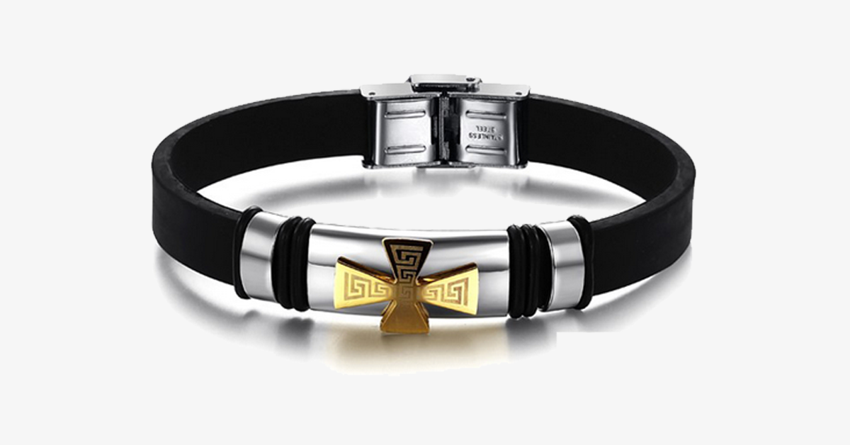 Golden Cross Stainless Steel Men's Bracelet