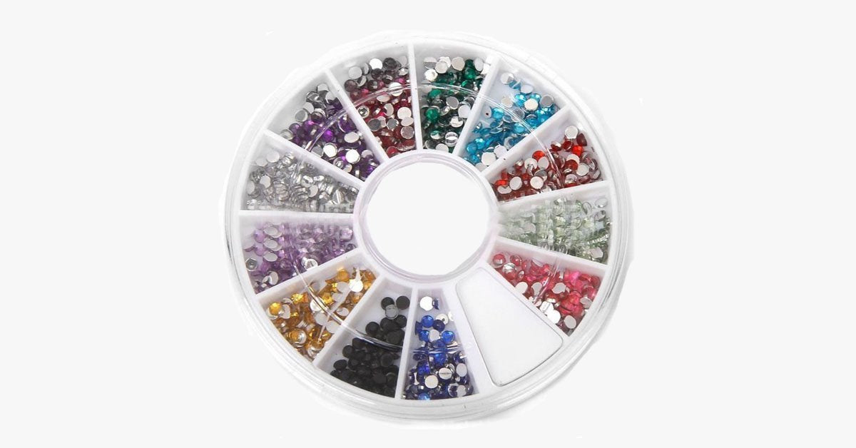 2400 Pieces of Rhinestones for Nail art Manicure in12 Color Wheel