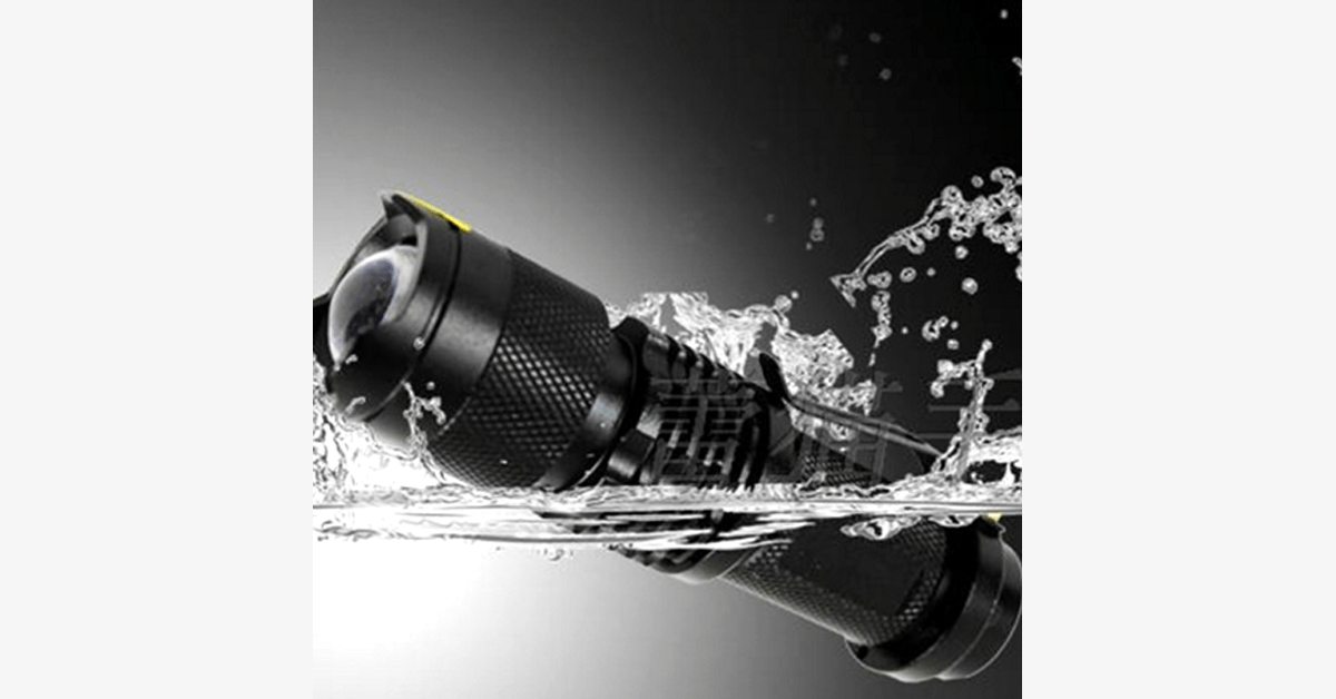 2000LM Waterproof Super Bright Adjustable Focus Tactical LED Flashlight
