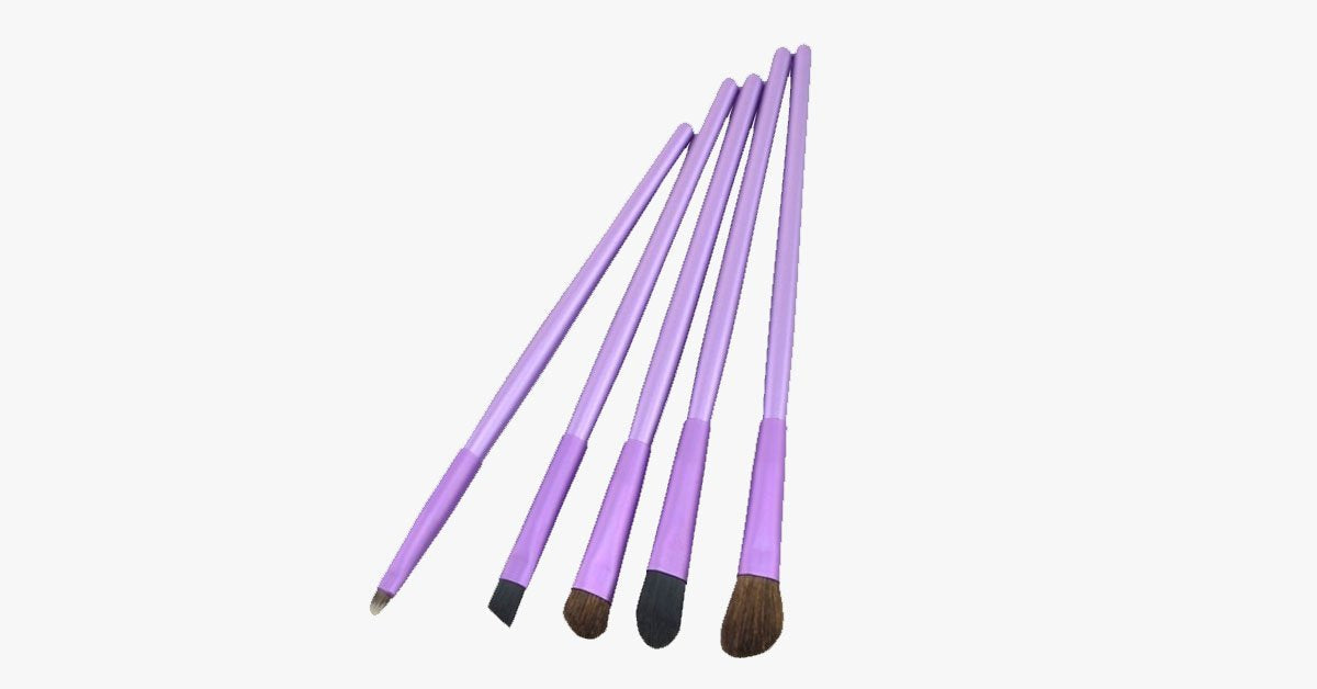 5 Piece Professional Eyeshadow Brush SetWhich Blends Eyeshadow Perfectly - Soft Bristles Gives You Professional Results!