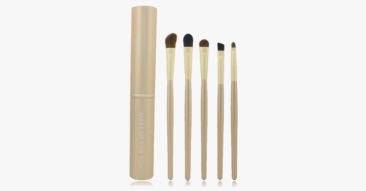 5 Piece Professional Eyeshadow Brush SetWhich Blends Eyeshadow Perfectly - Soft Bristles Gives You Professional Results!