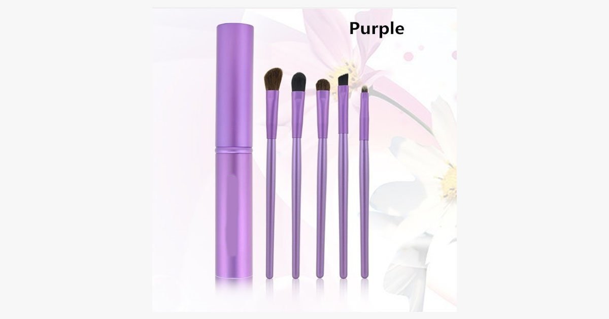 5 Piece Professional Eyeshadow Brush SetWhich Blends Eyeshadow Perfectly - Soft Bristles Gives You Professional Results!