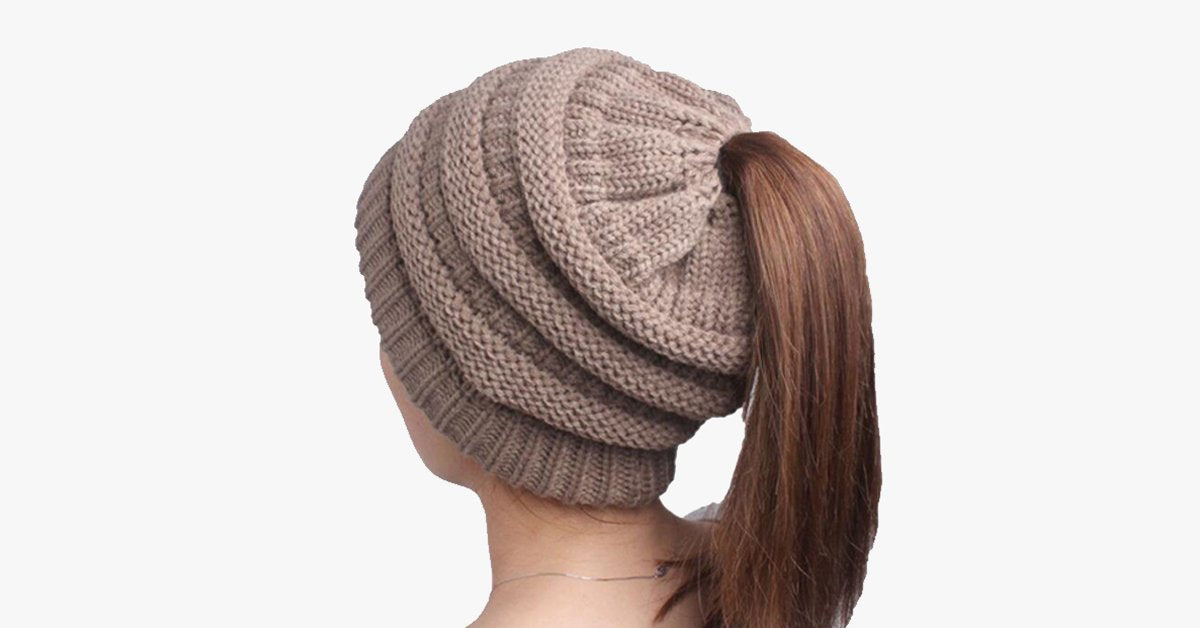 Soft Knit Ponytail Beanie