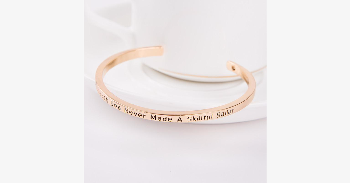 A Smooth Sea Never Made A Skillful Sailor Cuff Bangle