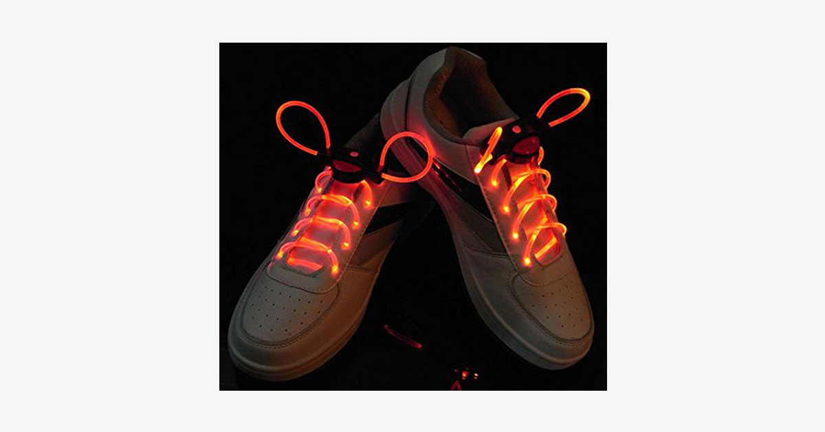 LED Waterproof Shoelaces - 3 Modes - Assorted Colors