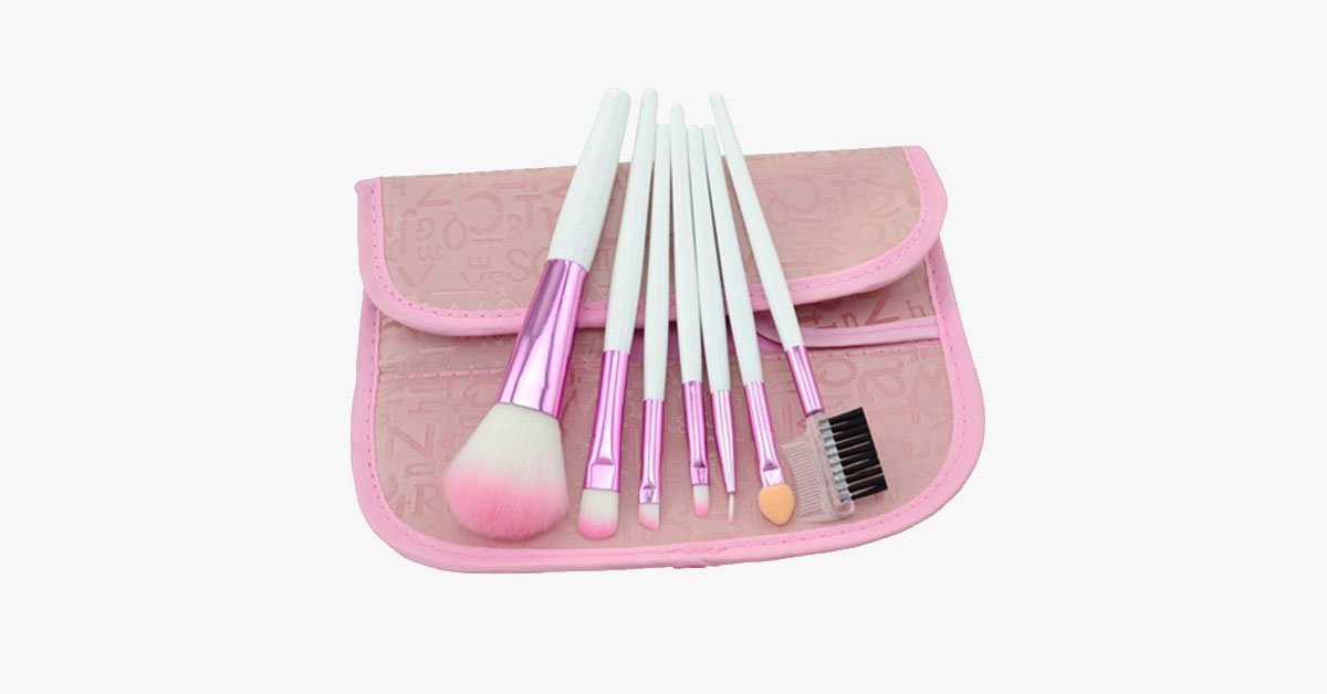 7 Piece Pink Brush Set – Makeup Brushes For a Flawless Look