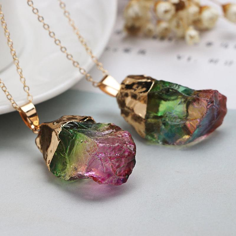 Watermelon Tourmaline Pendant Necklace