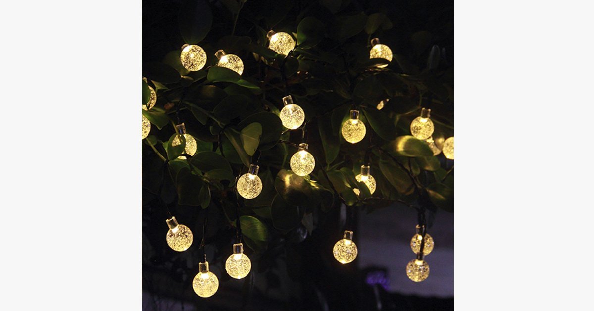 Crystal Ball String Lights With Solar Powered LED - Decorate In Style!