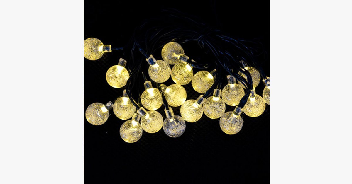 Crystal Ball String Lights With Solar Powered LED - Decorate In Style!